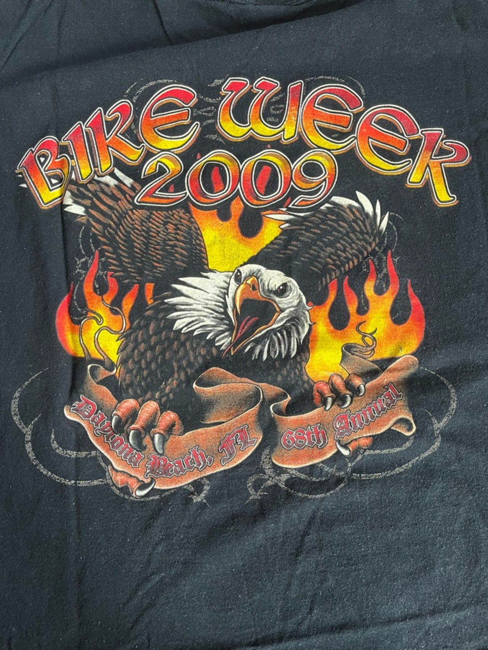 Vintage Daytona Bike Week 2009 Screaming Eagle with Flames Graphic Tee XXL